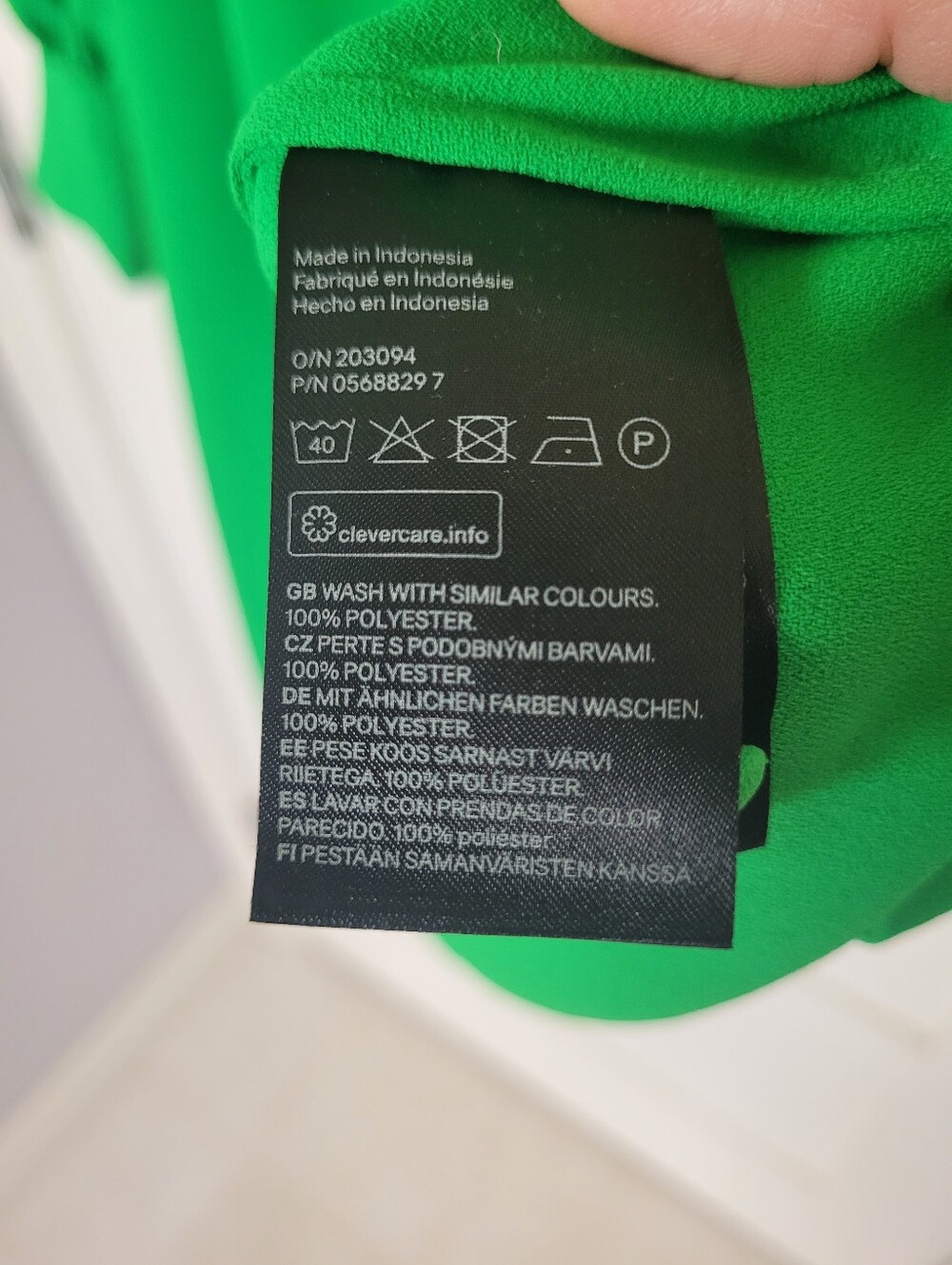 H&M Bright Green Long Sleeve Shift Dress - Picture 5 of 5